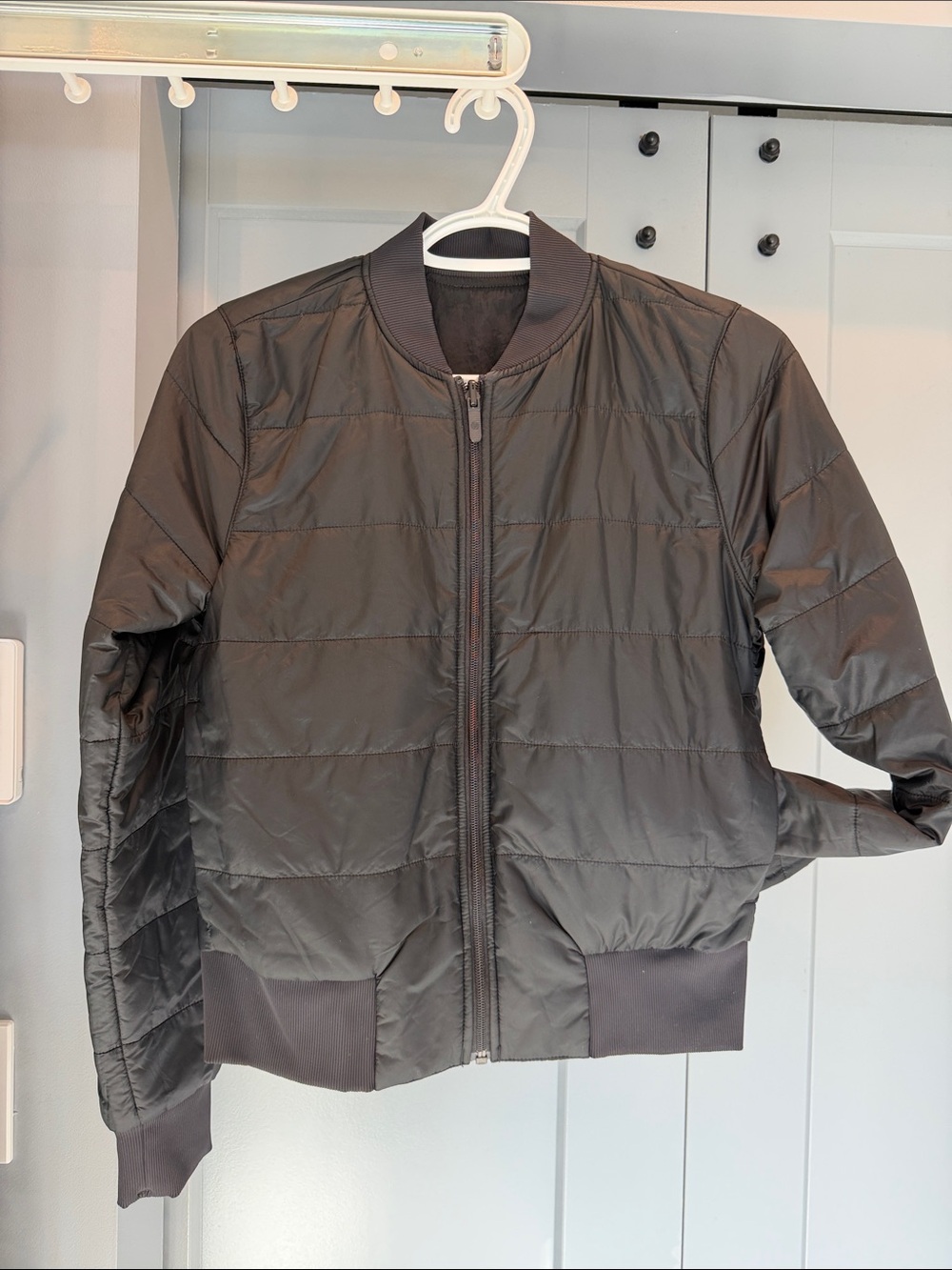 Women’s Reversible Black Quilted Bomber Jacket - Lightweight Puffer